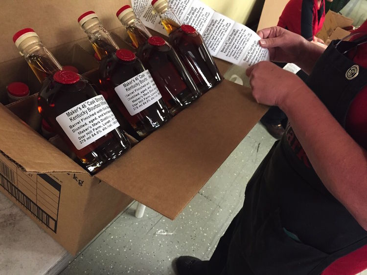 Labeling Maker's 46 Cask Strength Bottles