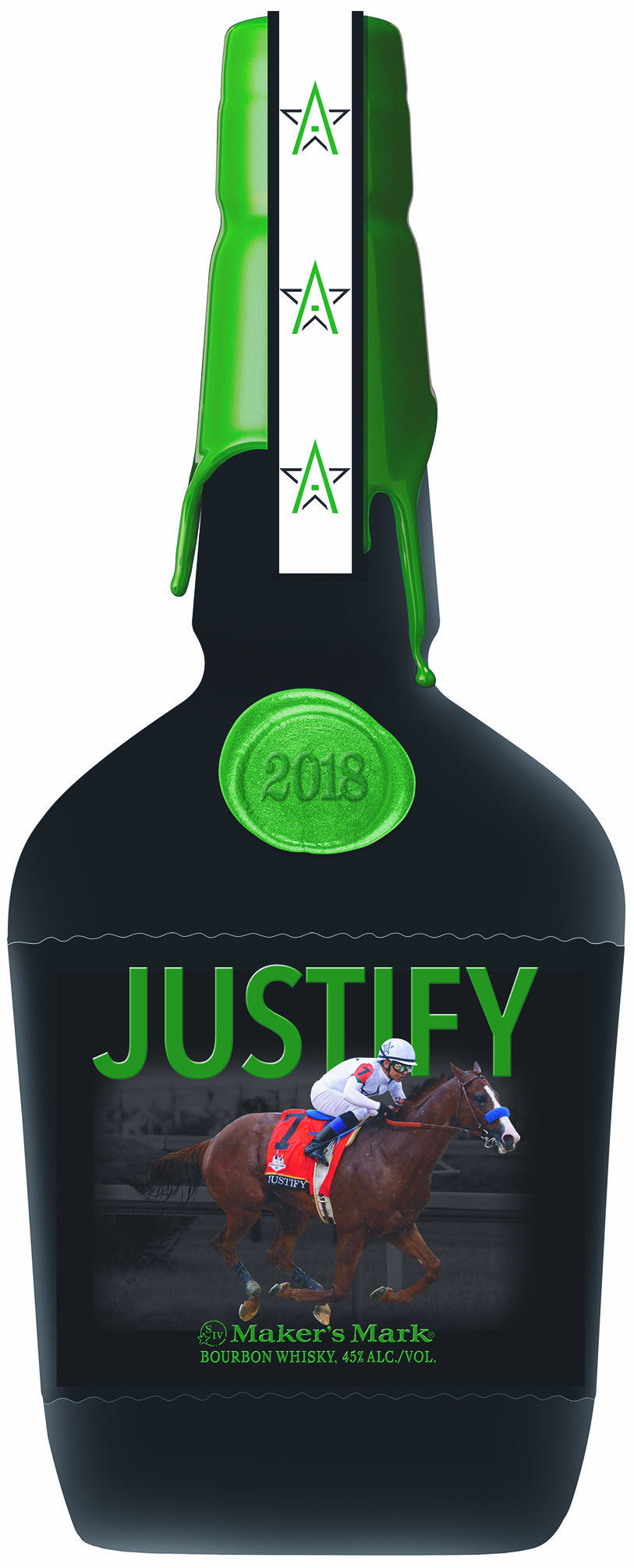 Maker's Mark Limited Edition Justify Triple Crown Bottle.