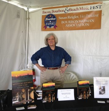 How Susan Reigler & the Bourbon Women Association are Bridging Bourbon’s Gender Gap Reigler at the Smithfield, Virginia "Bourbon, Bacon & Beach Music Festival." Courtesy Susan Reigler