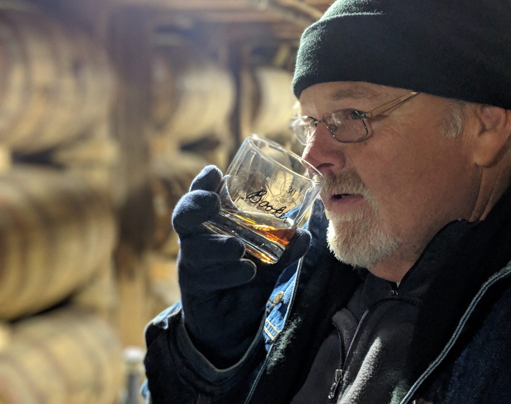 Fred Noe nosing a glass of Booker's 30th. Photo by G. Clay Whittaker.