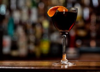 Boulevardier Meets Manhattan In The ‘Night Train’ Cocktail The Night Train at Slowly Shirley in Manhattan.