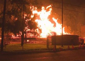 45,000 Barrels of Bourbon Destroyed in Jim Beam Warehouse Fire Jim Beam Warehouse Fire. Photo Credit WKYT..
