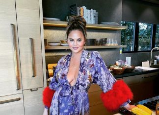 Chrissy Teigen Has One Bourbon in Her Kitchen for Cooking Chrissy Teigen in her home kitchen. Via Instagram.