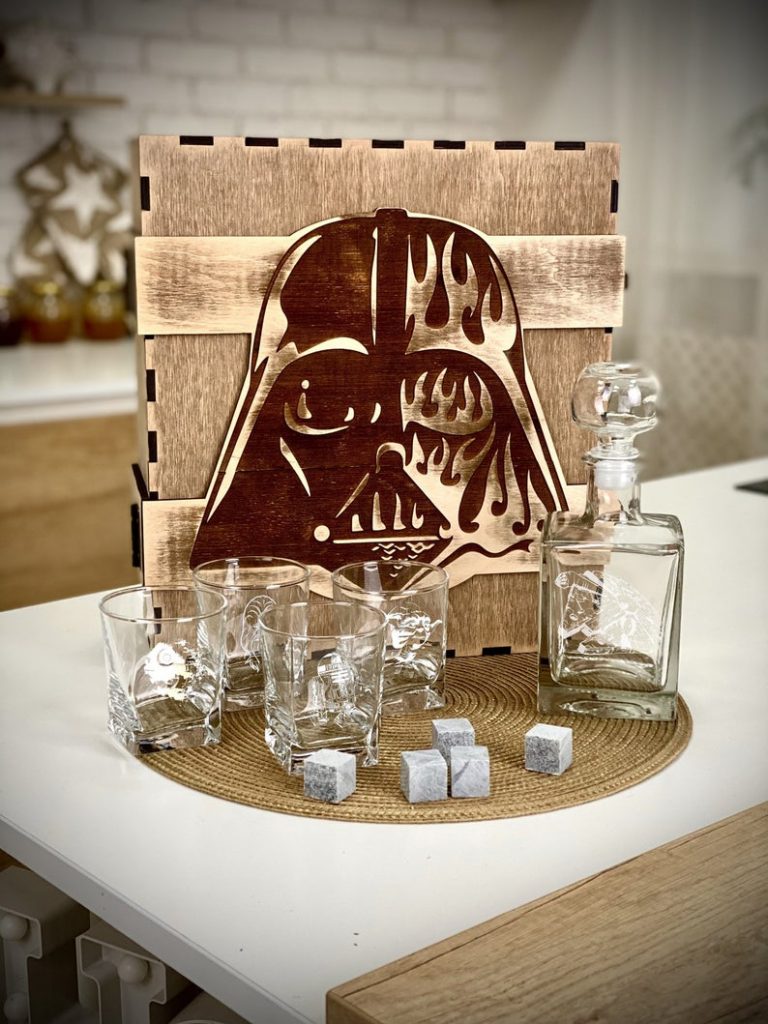 Personalized DARTH VADER Engraved Star Wars Inspired Whiskey Glass 