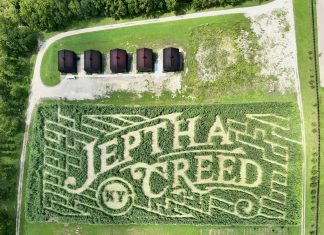 EVENT Sat Oct 7th: Jeptha Creed Distillery FALL FESTIVAL Includes this Awesome CORN MAZE jeptha